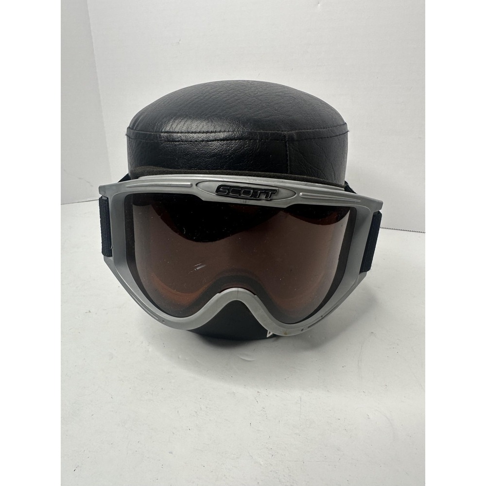 Scott Ski Snowboard Goggles Silver Frame Amber Lens Adjustable Strap Adult Mens
